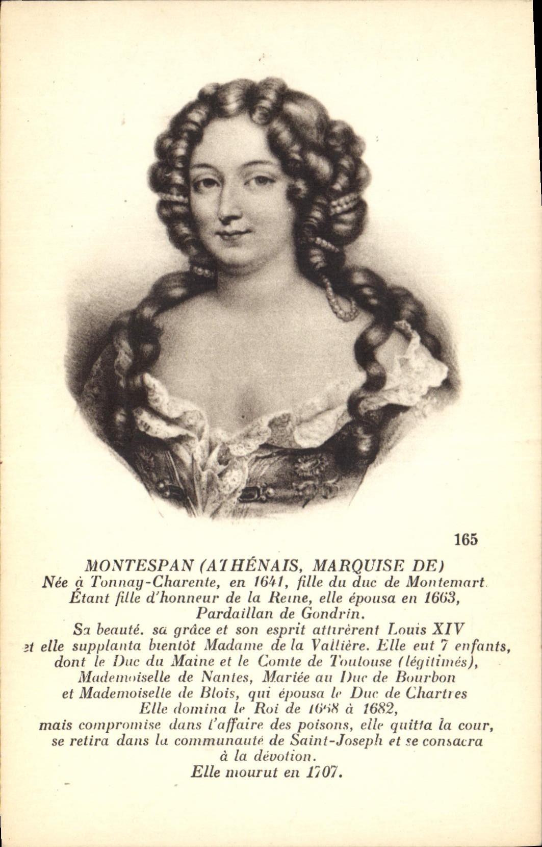 Madame de Montespan — Marquise de Montespan — Collection d'Histoire & d'Art, Paris