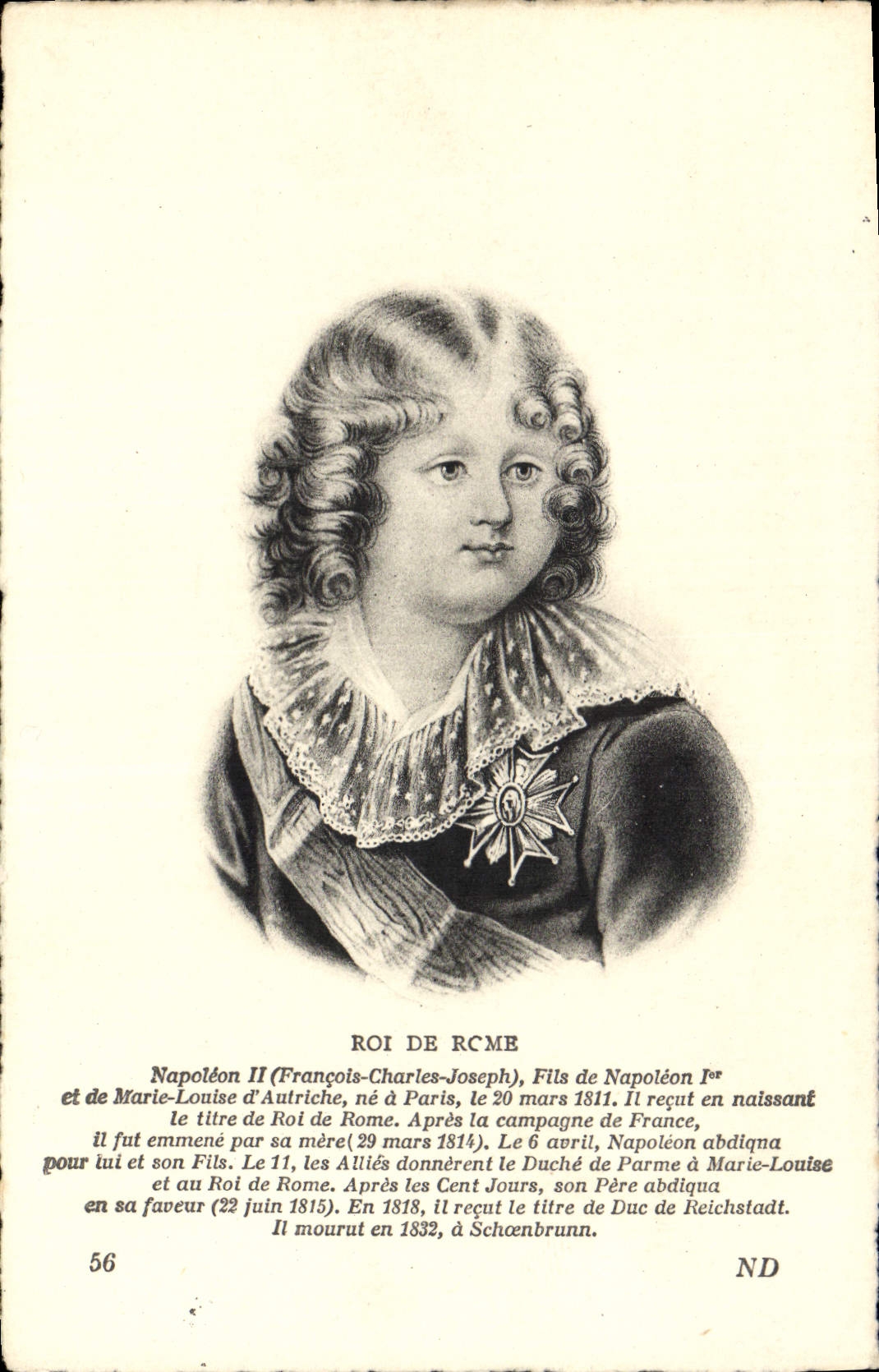 Napoléon II — Roi de Rome — éditeur Lévy & Mercier, Paris