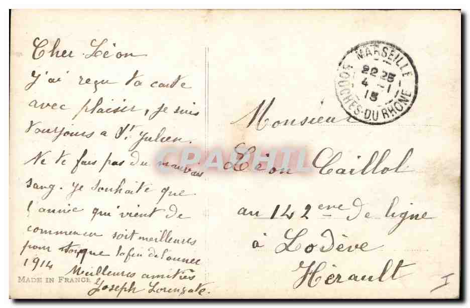 CPA Militaria Zouave — Verso