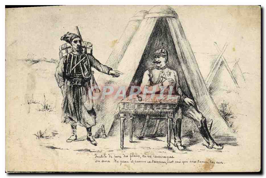 CPA Militaria Zouave officier Allemand
