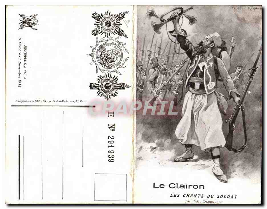 CPA Militaria Le clairon Les chants du soldat Paule Deroulede