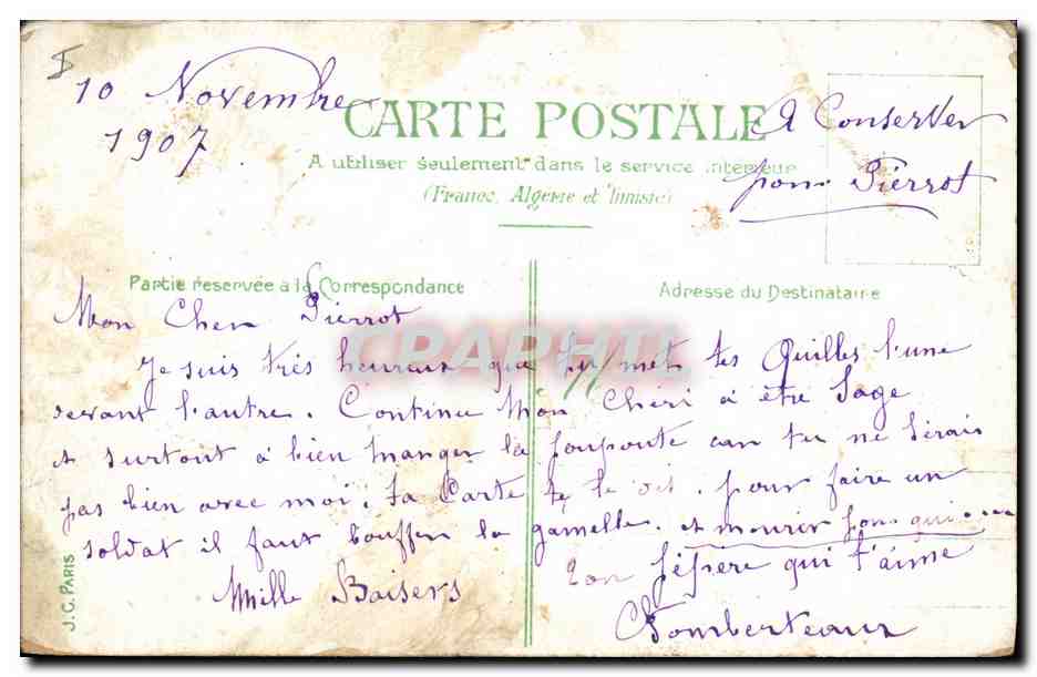 CPA Militaria Derniere etape J Monge — Verso