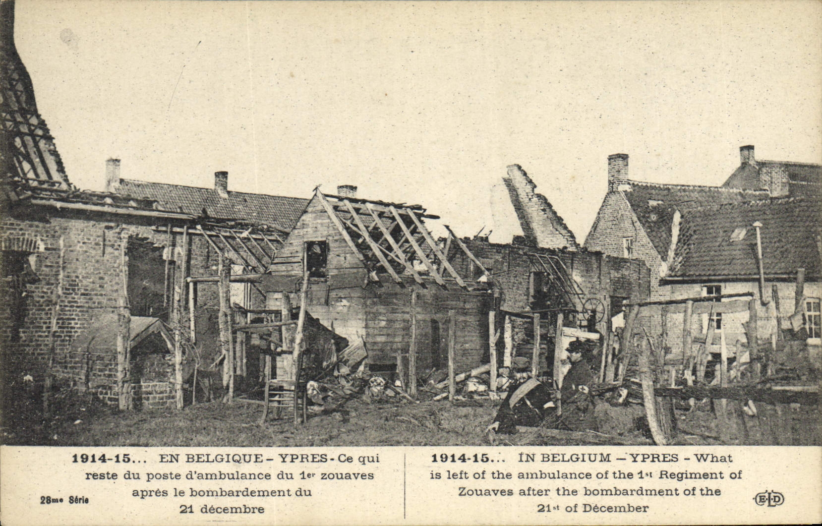 CPA Militaria Ypres Poste d'ambulance du 1er zouaves 