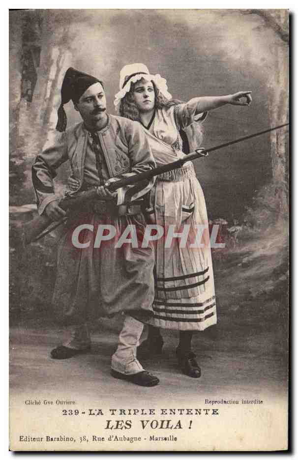 CPA Militaria La Triple Entente LEs Voila ! Zouave