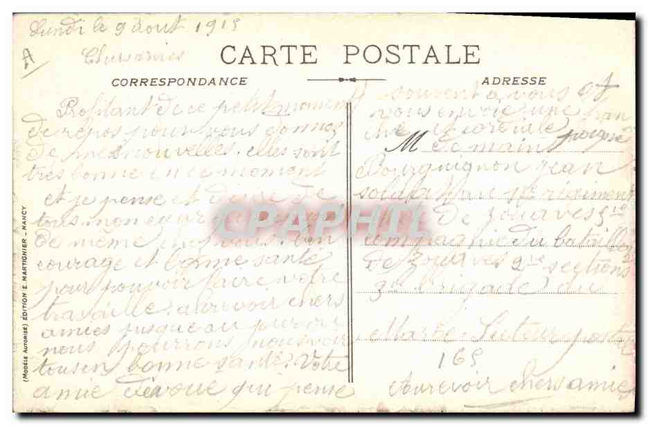 CPA Militaria Charge de zouaves a la Bassee  — Rückseite