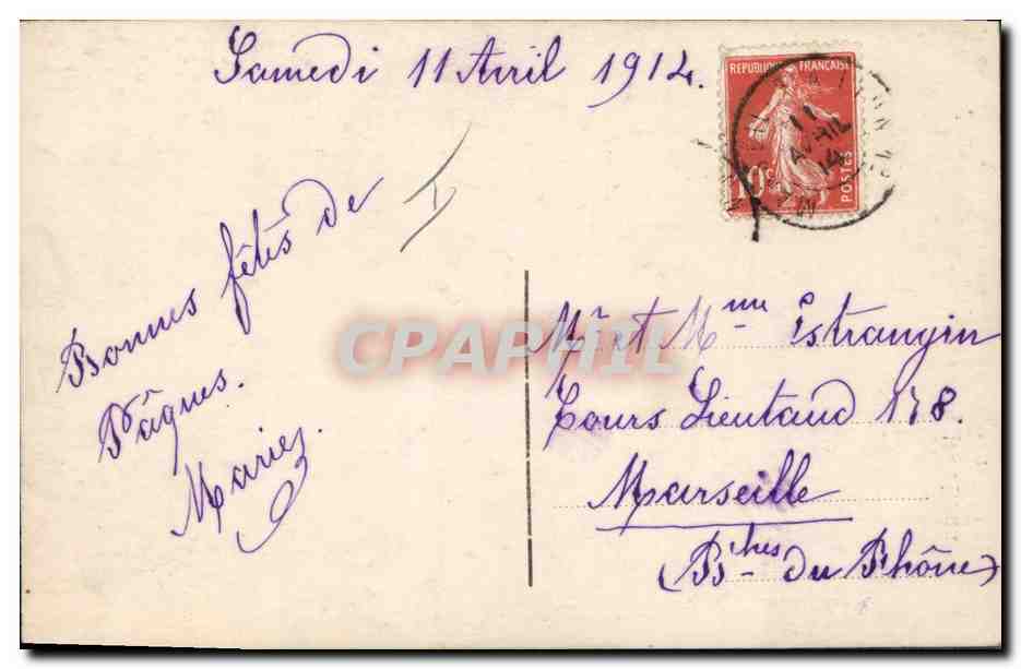 CPA Fantaisie Enfant Bebe Femme Chou — Rückseite