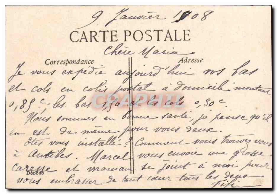 CPA Fantaisie Femme Lune — Verso