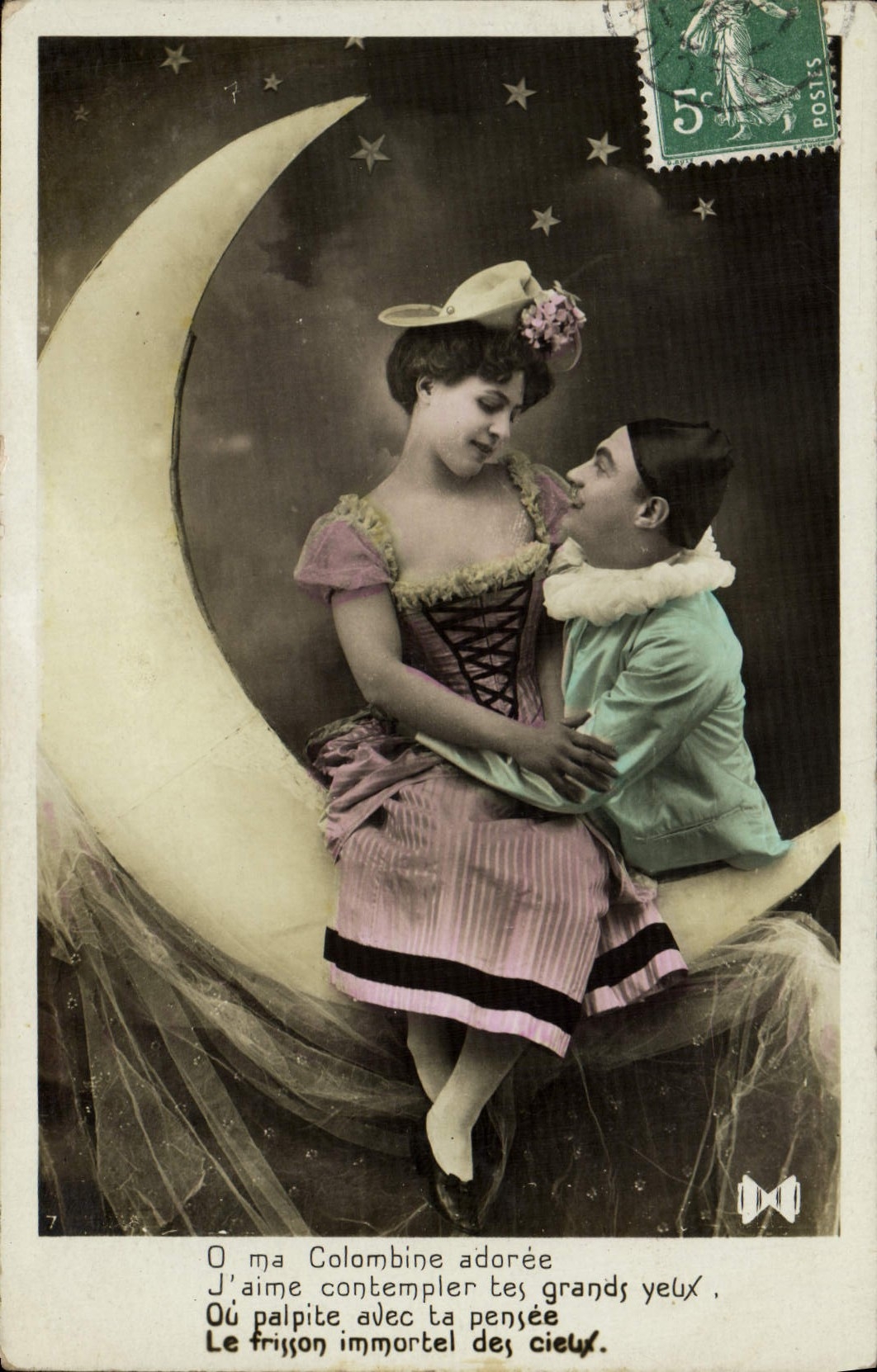 Amour sur la lune — scène romantique — éditeur inconnu, n°7