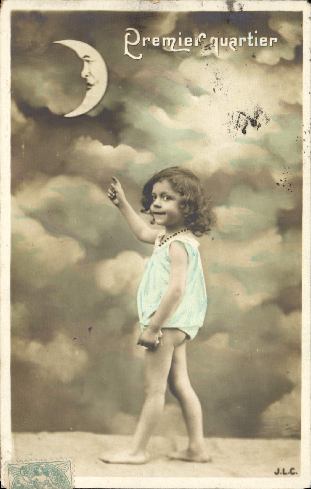 CPA Fantaisie Enfant Lune Premier Quartier