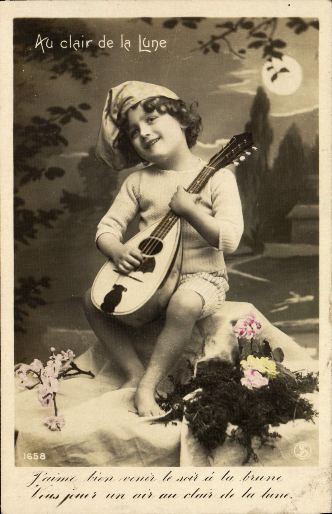 CPA Fantaisie Enfant Au clair de la lune