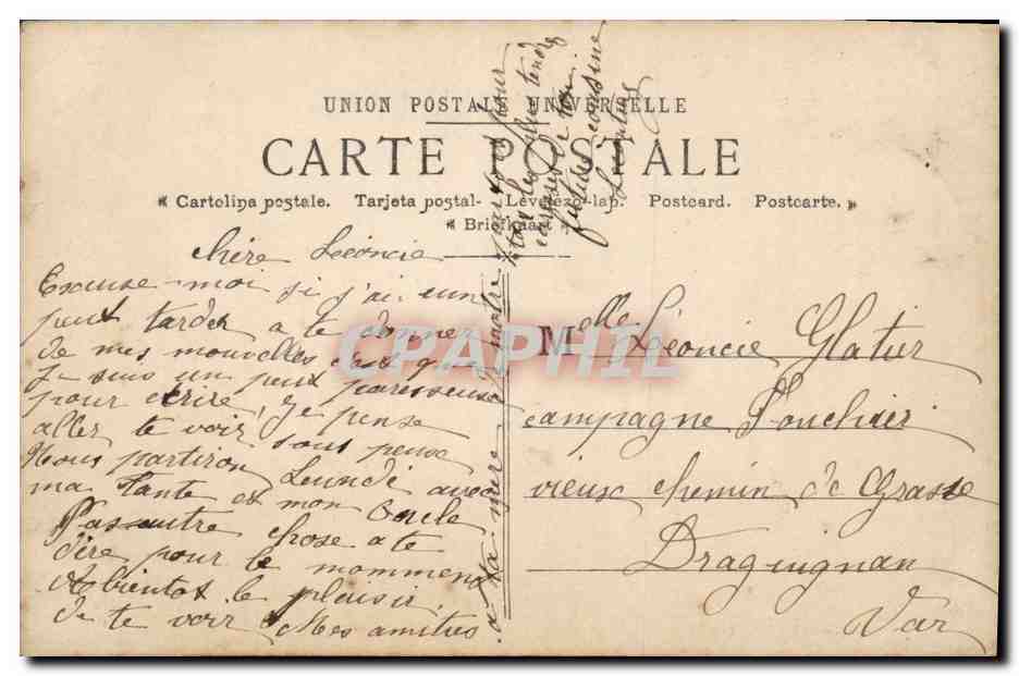 CPA Fantaisie Femme Lune — Rückseite