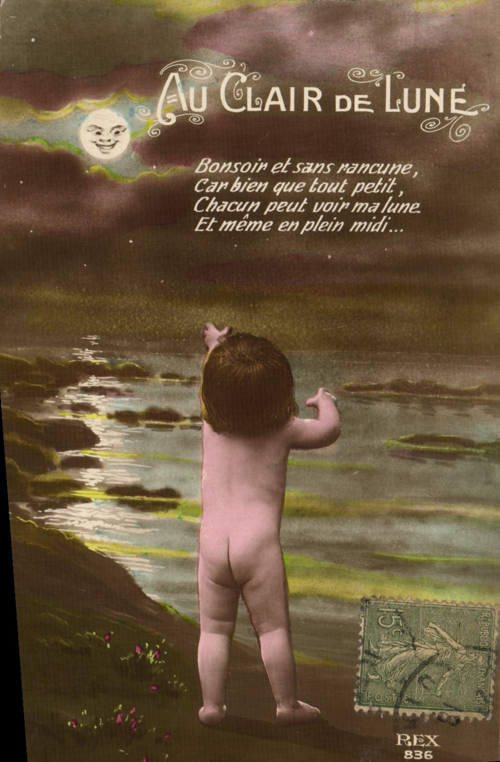 CPA Fantaisie Enfant Au clair de lune