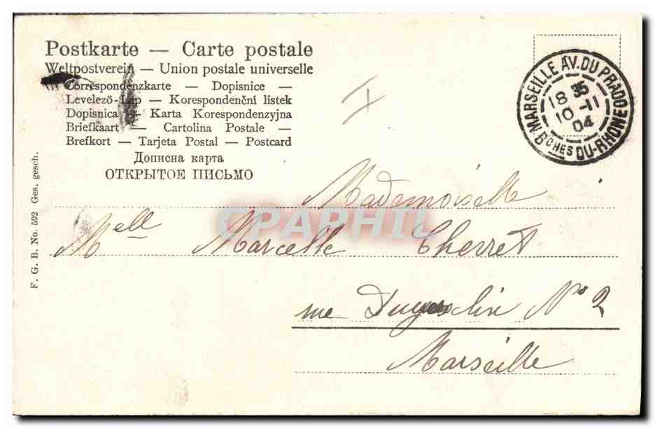 CPA Fantaisie Enfants Lune — Verso