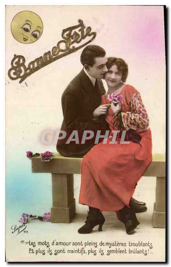 CPA Fantaisie Femme Lune