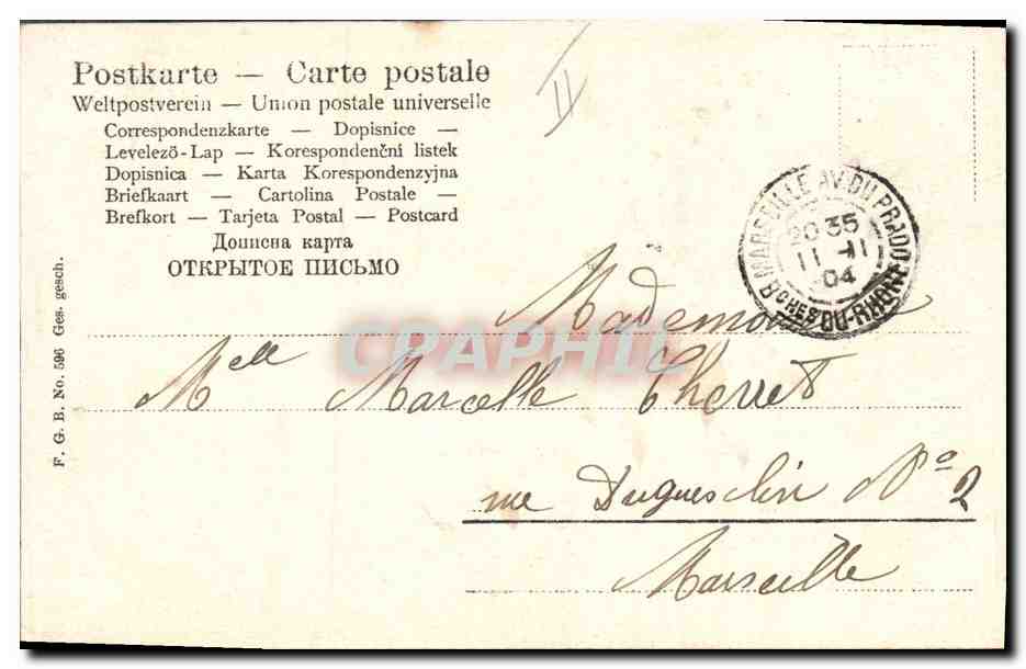 CPA Fantaisie Enfant Lune — Verso
