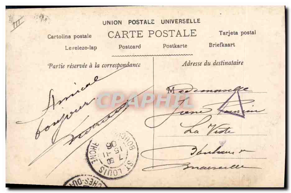 Jeune femme en robe rose et dentelle — éditeur Piérat n° 0422 — Verso