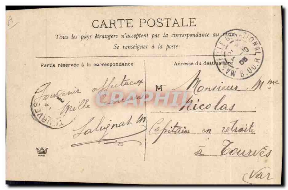 Femme en robe de style Belle Époque — carte hygro-métrique — Demongey 31.P — Verso