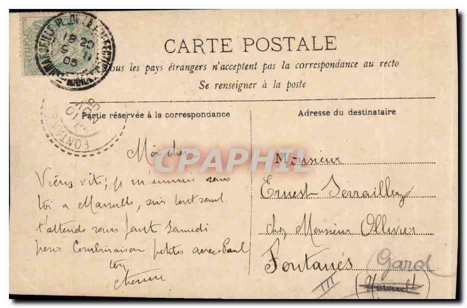 CPA Fantaisie Femme Theatre Whitney — Verso