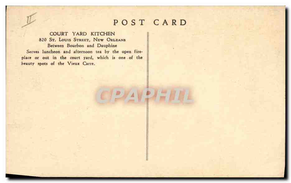 CPA Negre Femme Noire Court Yard Kitchen St louis Street New Orleans Between Bourbon and Dauphine — Rückseite