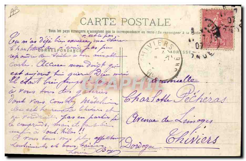 CPA Negre Homme Noir Village africain Exposition de Bordeaux 1907 — Rückseite