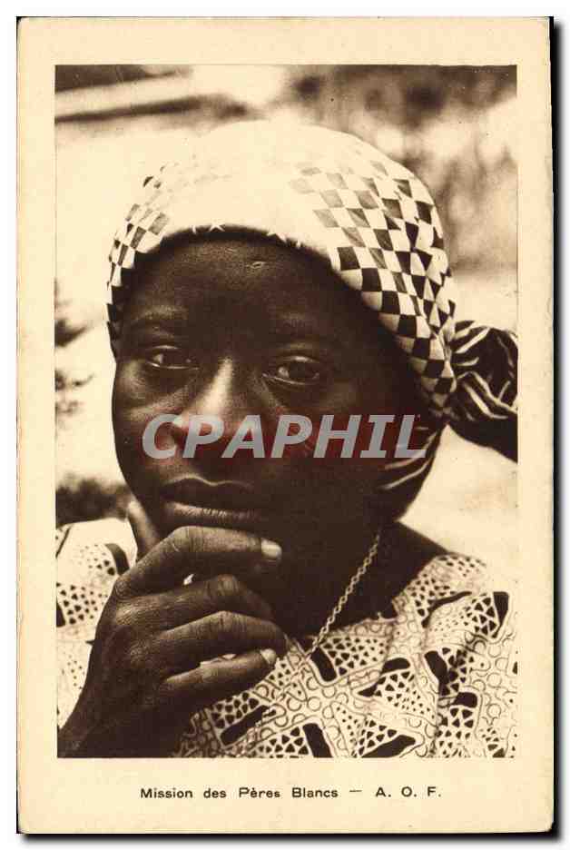 CPA Negre Femme Noire Mission des Peres Blancs AOF