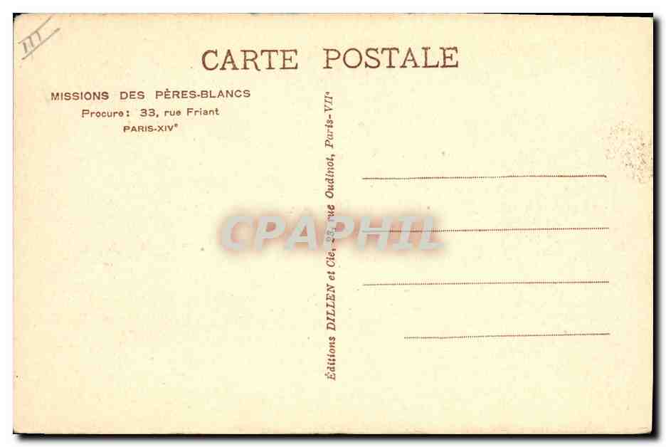 CPA Negre Femme Noire Mission des Peres Blancs AOF — Rückseite