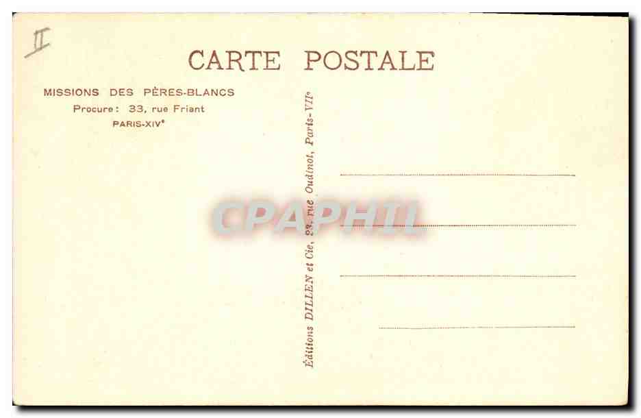 CPA Negre Femme Noire Mission des Peres Blancs AOF — Rückseite