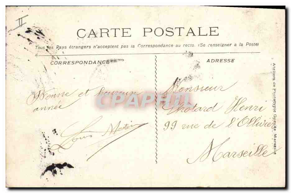 CPA Banque Caisse d'Epargne Toulon — Rückseite