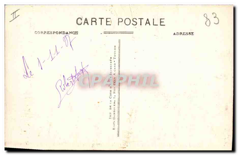 CPA Banque Toulon Le theatre et la Caisse d'Epargne  — Rückseite