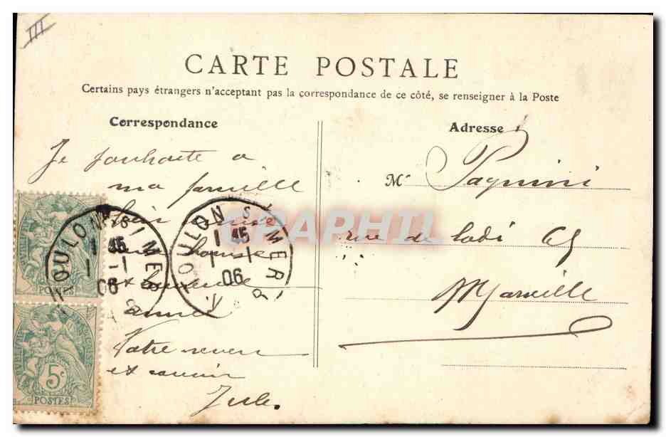 CPA Banque Caisse d'Epargne Toulon — Rückseite