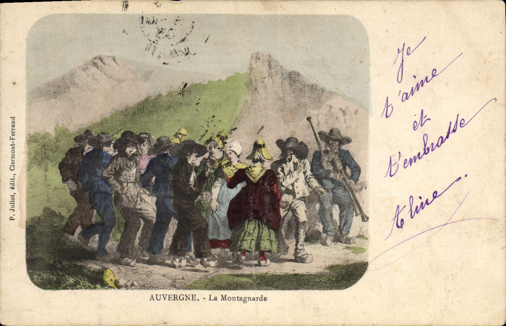 CPA Folklore Auvergne La montagnarde