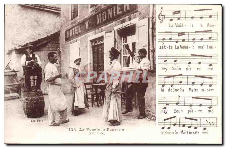 CPA Folklore Auvergne La bourree La Vouale La Rouzette