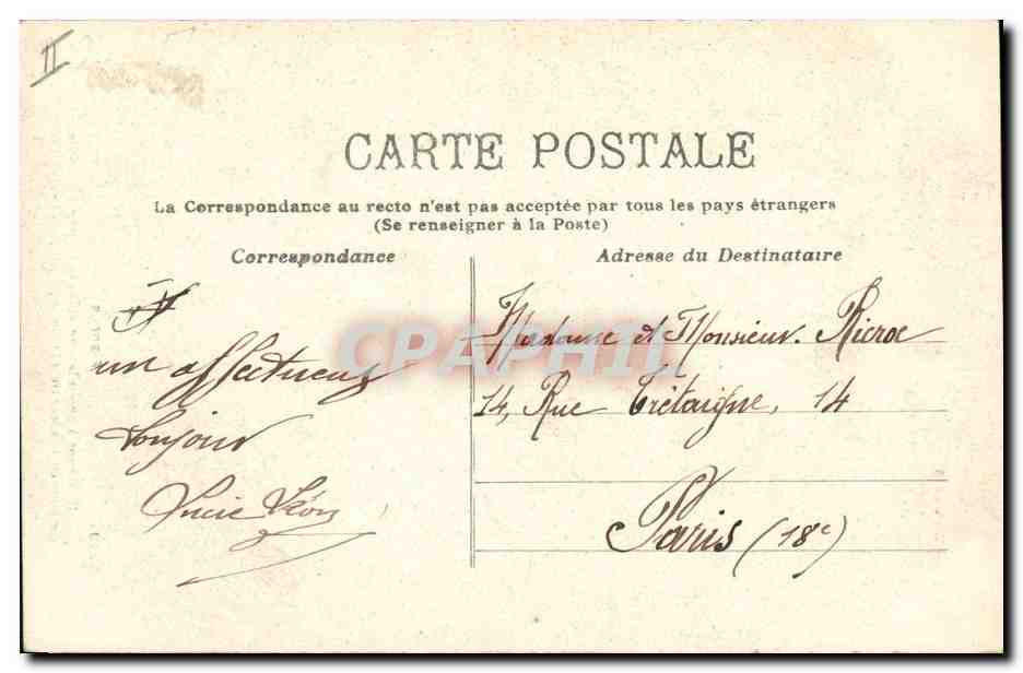 CPA Folklore Fiances Bourbonnais — Verso