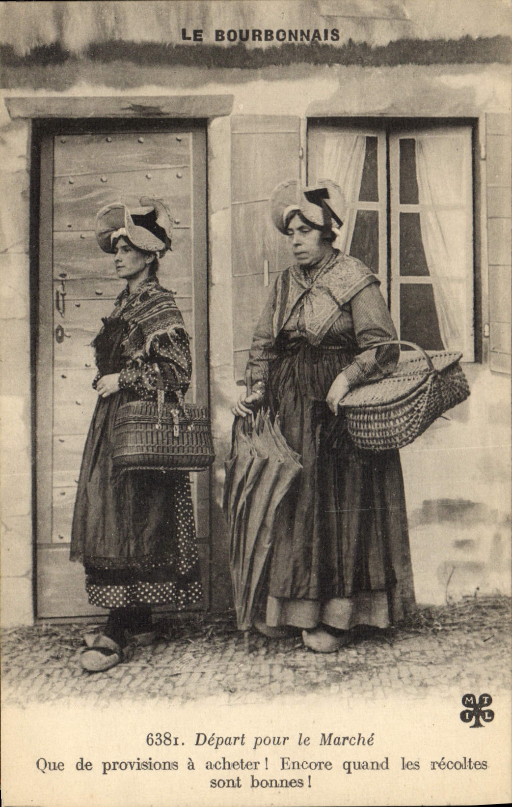 CPA Folklore Bourbonnais Depart pour le marche