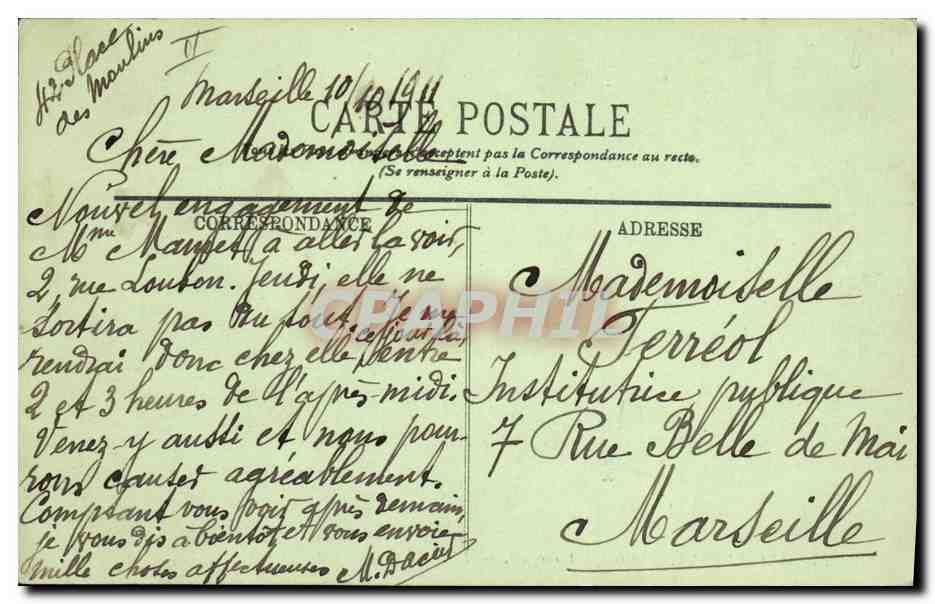 CPA Folklore Auvergne Attelage Auvergnat Enfant — Rückseite