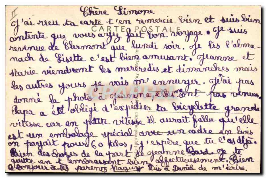 CPA Folklore Une bourree a huit Anciens costumes du Velay — Rückseite