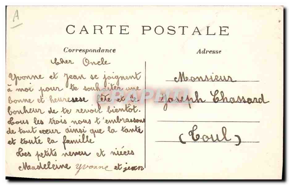 CPA Folklore Groupe D'Auvergnats — Verso