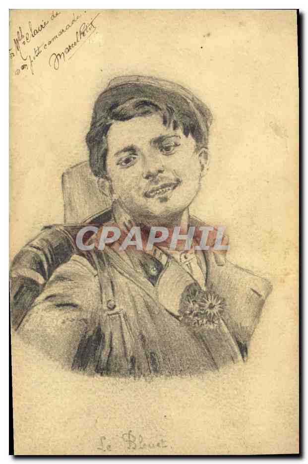 Portrait de Marcel Pétit — dessin au crayon — Le Blavet