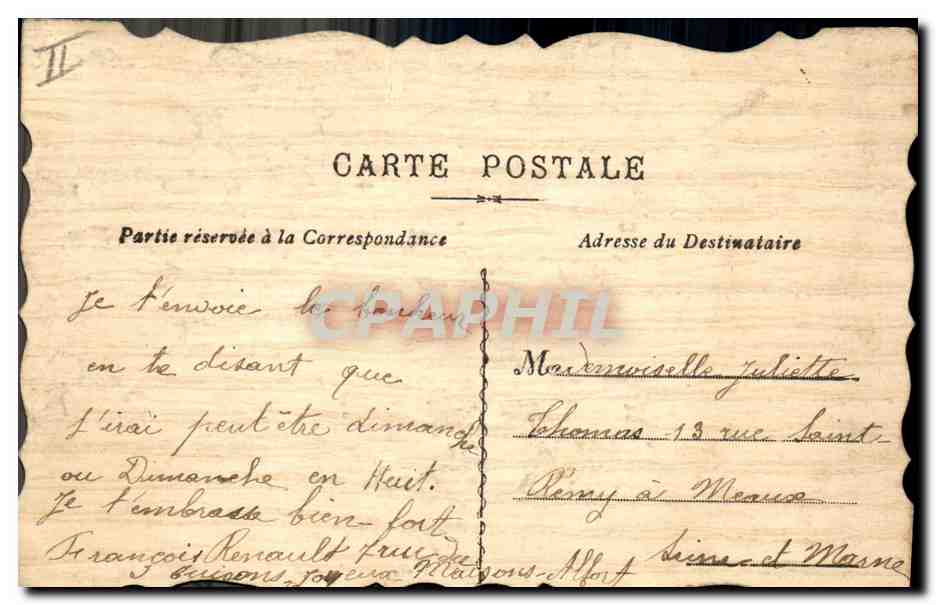 CPA Dessin a la main Fleurs (carte en bois) — Rückseite