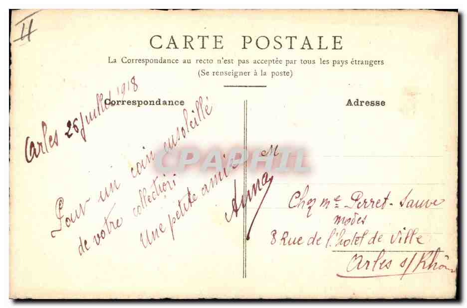 CPA Dessin a la main Fleurs Insecte — Rückseite
