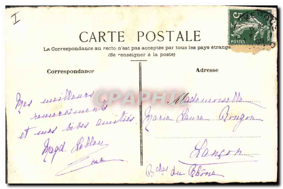 CPA Dessin a la main Fleurs Houx — Rückseite