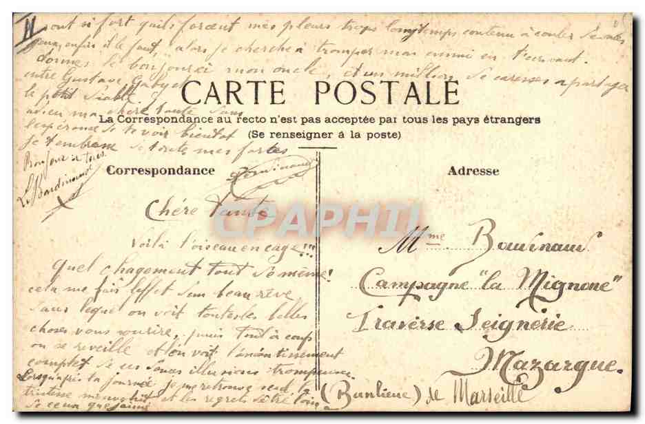 CPA Dessin a la main Fleurs — Rückseite