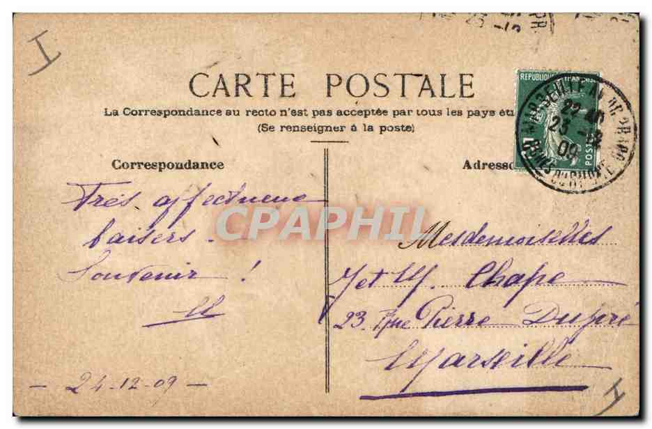 CPA Dessin a la main Fleurs — Rückseite