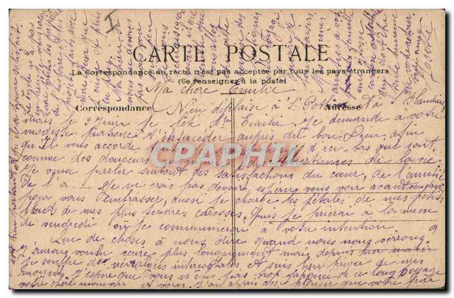 CPA Dessin a la main Fleurs — Rückseite