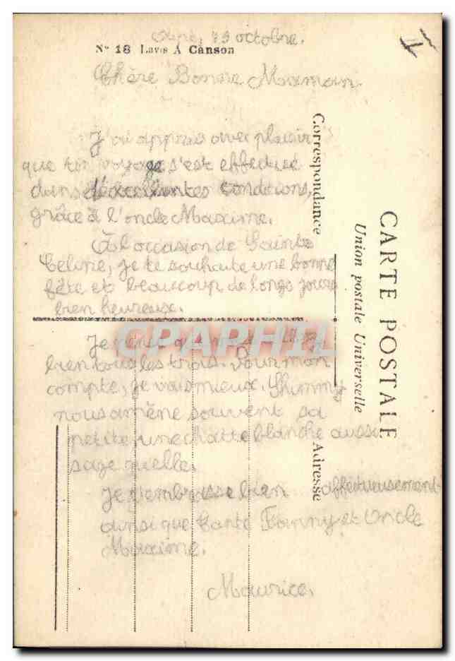 CPA Dessin a la main Paysage Bonne fete — Back