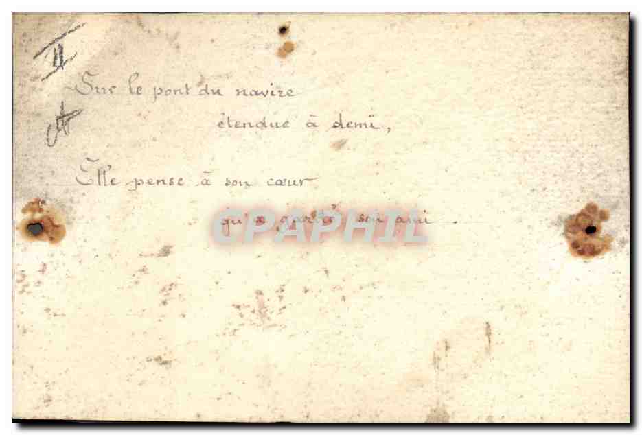 CPA Dessin a la main Femme — Rückseite