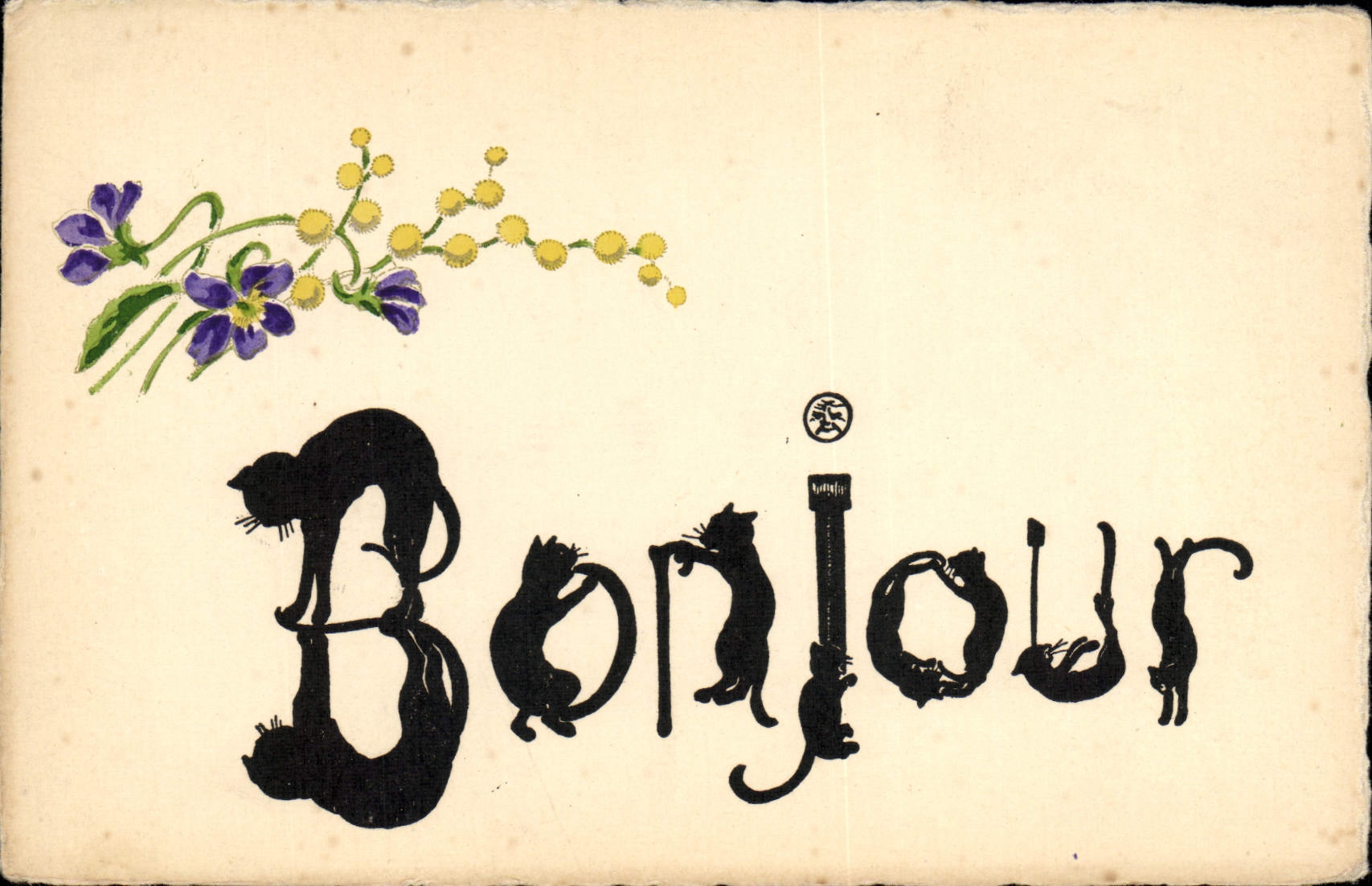 CPA Fantaisie Illustrateur Chats Bonjours Chat