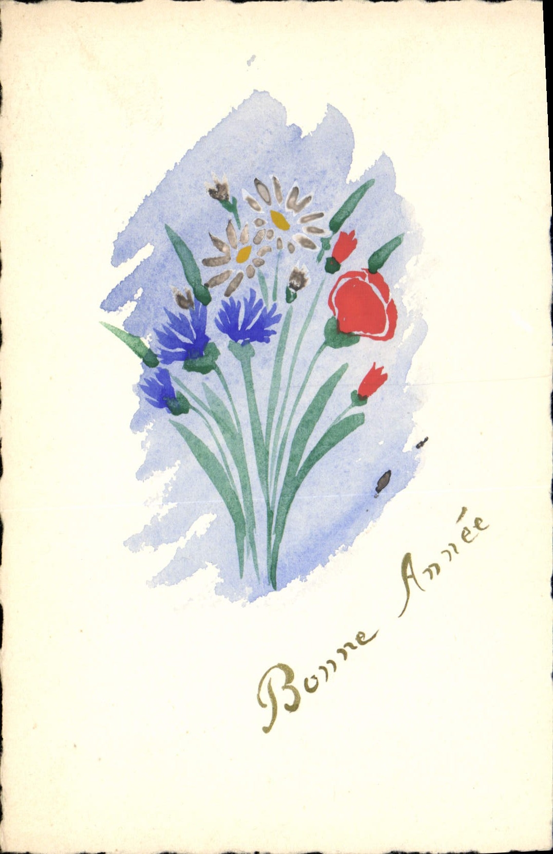 CPA Dessin a la main Fleurs