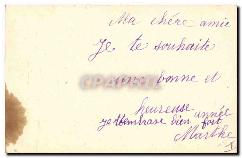 CPA Dessin a la main Fleurs — Rückseite