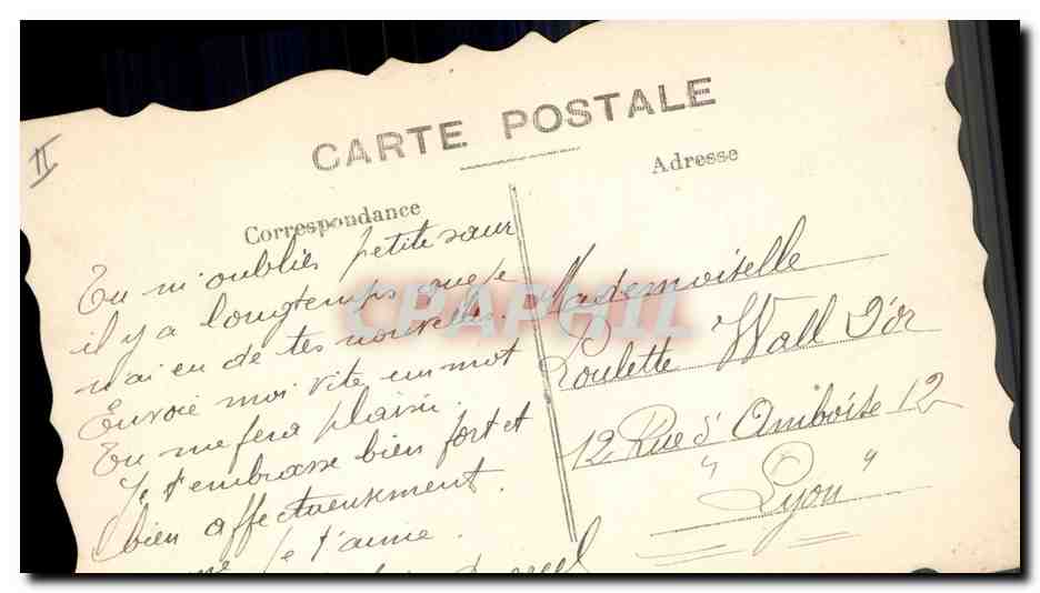 CPA Dessin a la main Fleurs  — Rückseite